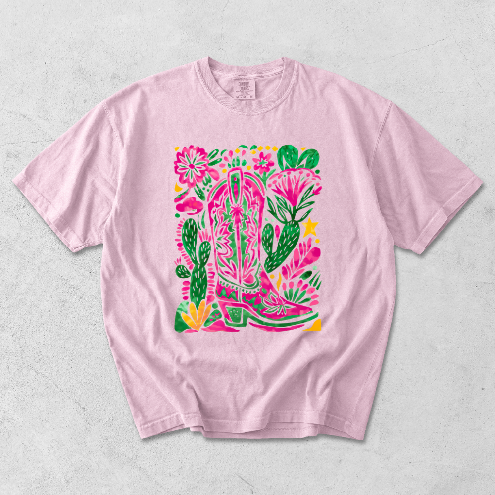 Floral Cowboy Boot Tee | Laree Ranch