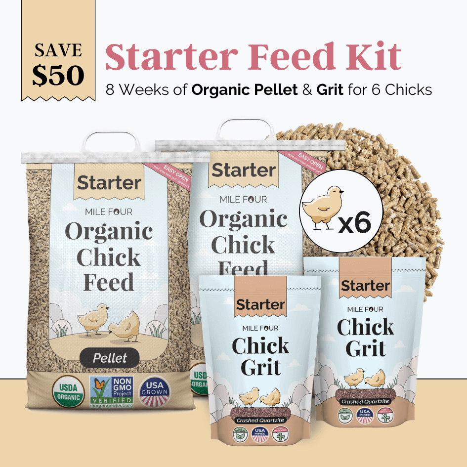 Starter Bundle | 8 Weeks of Organic Feed & Grit for 6 Chicks