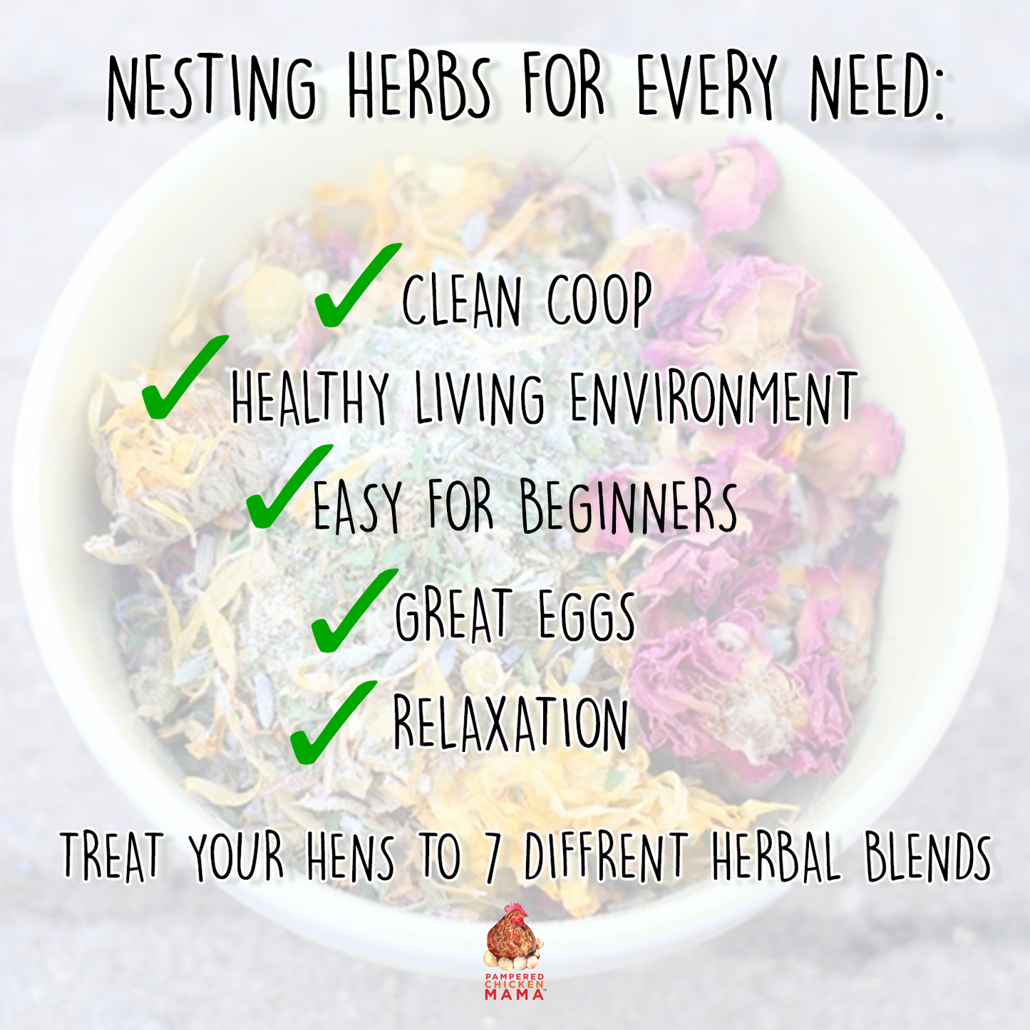 Nesting Herb Starter Bundle-- 7 Different Nesting & Coop Herbs