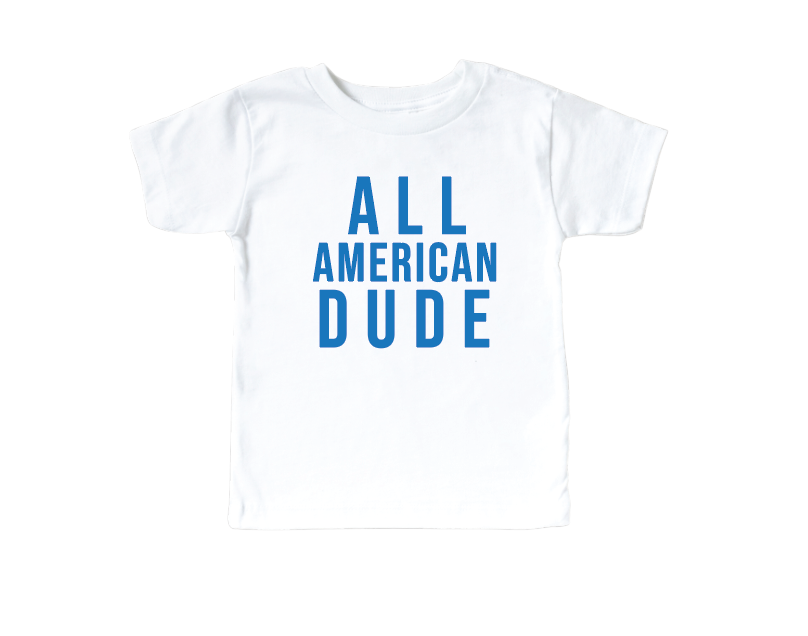 All American Dude - Natural/White Kids Tee