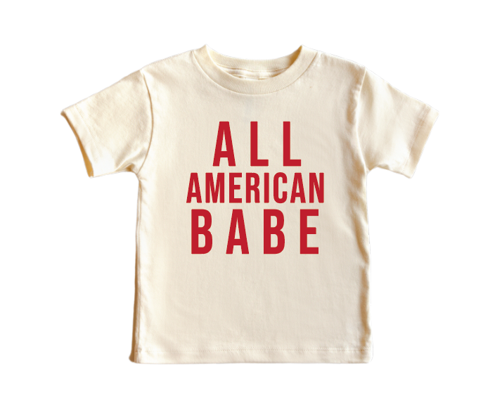 All American Babe - Natural/White Kids Tee