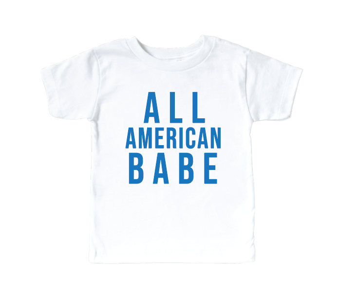 All American Babe - Natural/White Kids Tee