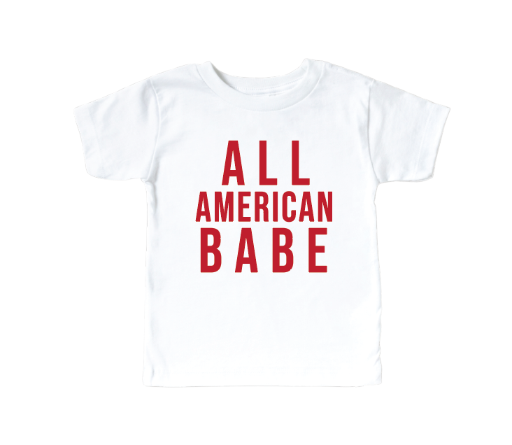 All American Babe - Natural/White Kids Tee