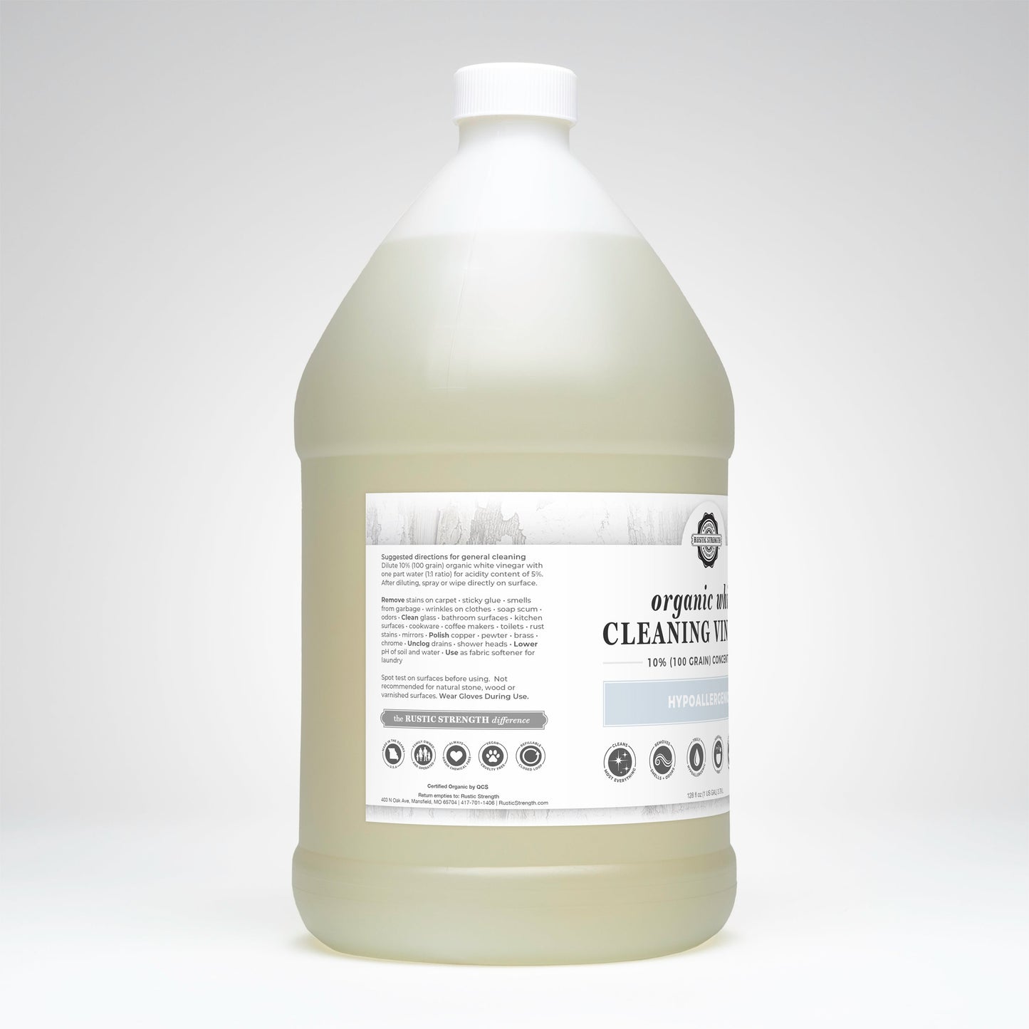 Organic White Cleaning Vinegar Concentrate | 10% (100 grain)