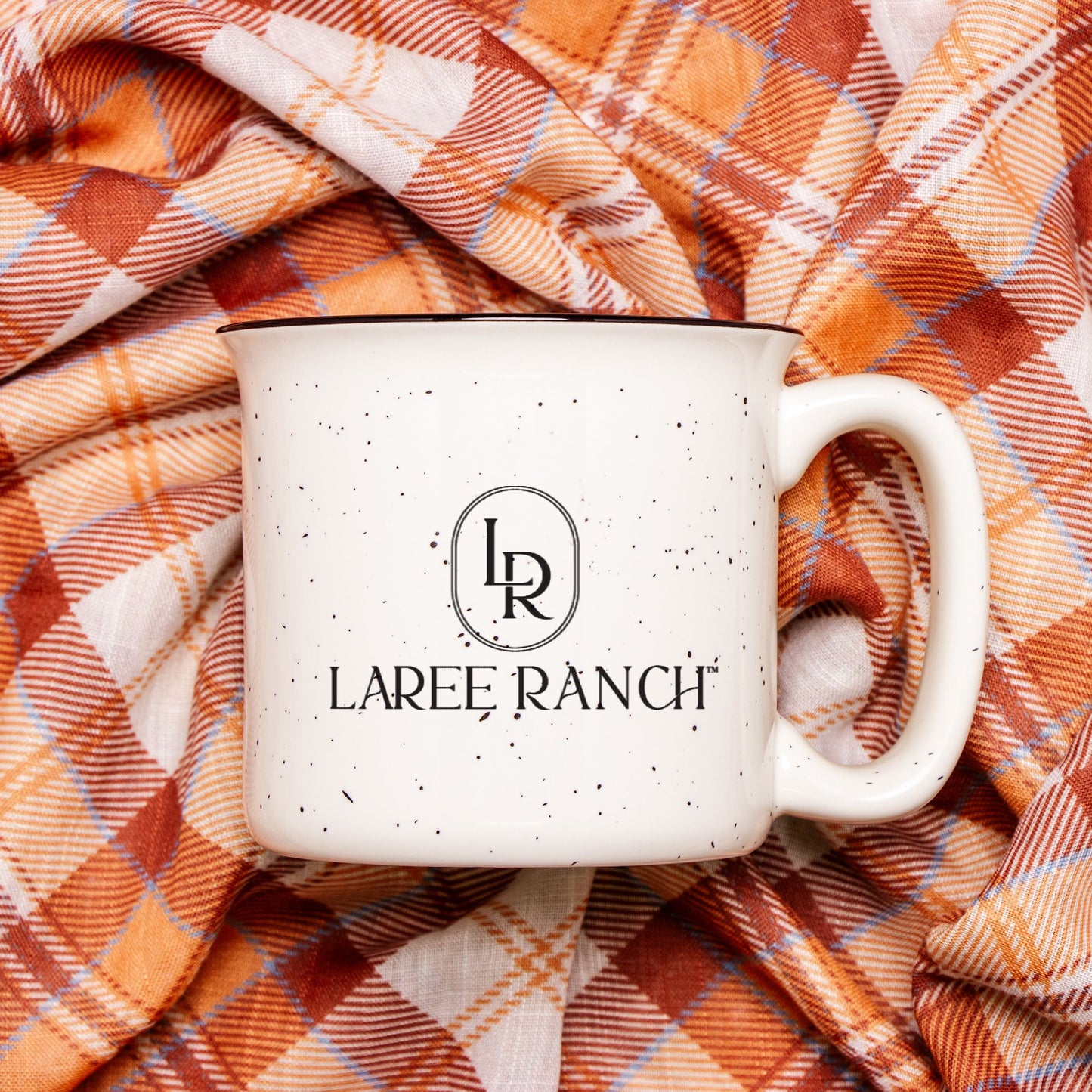 Laree Ranch Ceramic Camp Mug Speckled Cream 13oz