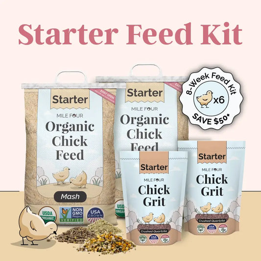 Starter Bundle | 8 Weeks of Organic Feed & Grit for 6 Chicks