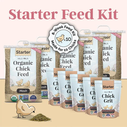 Starter Bundle | 8 Weeks of Organic Feed & Grit for 6 Chicks