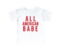 All American Babe - Natural/White Kids Tee