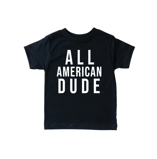 All American Dude- Black Kids Tee