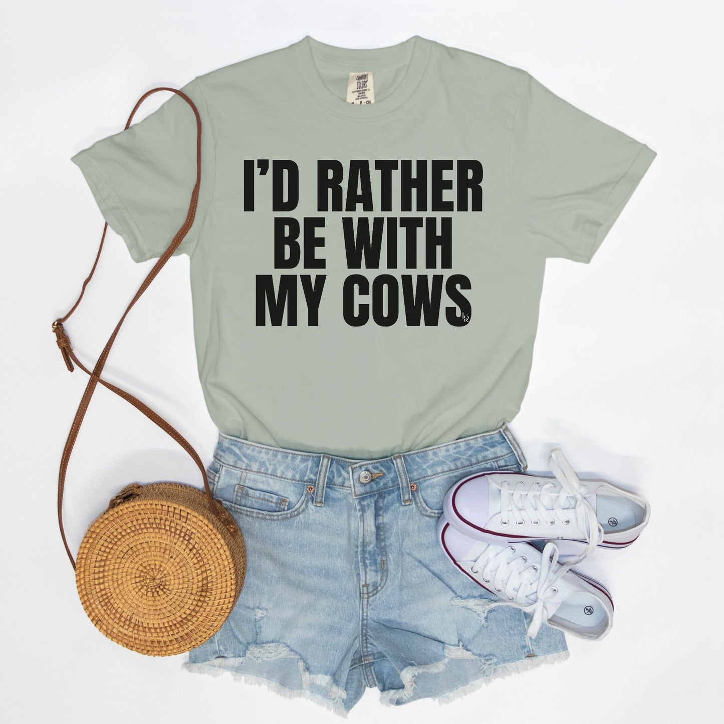 I'd Rather Be With My Cows Comfort Colors Tee