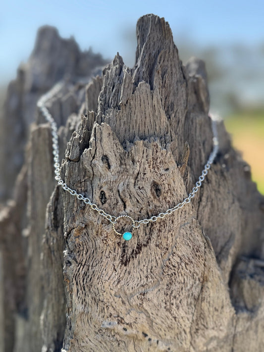 Round Rope Turquoise Chain Necklace