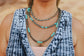 Turquoise and Silver Pearl Layered Necklace